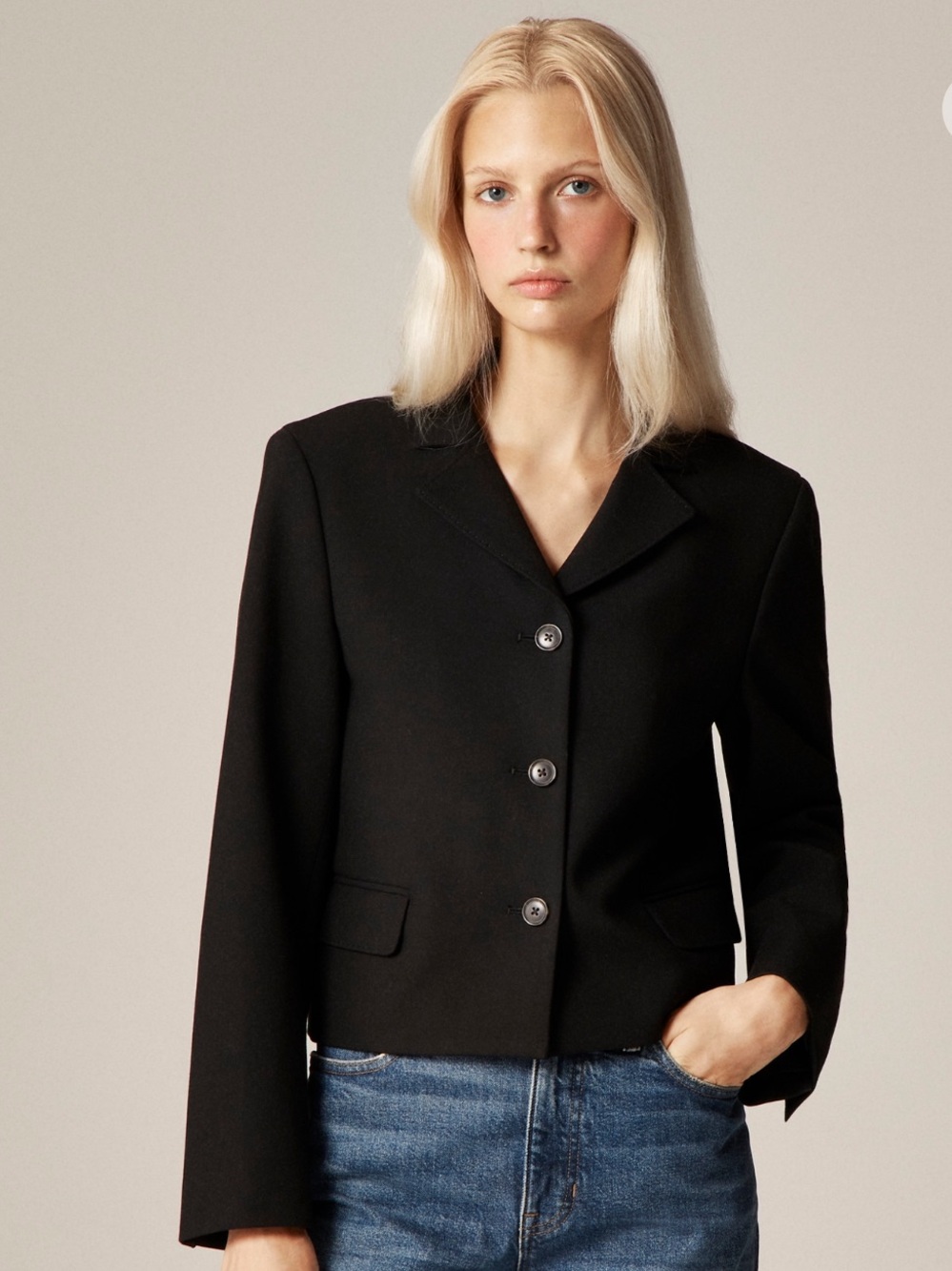 🎩 J. Crew Cropped Lady Blazer in Four-season Stretch